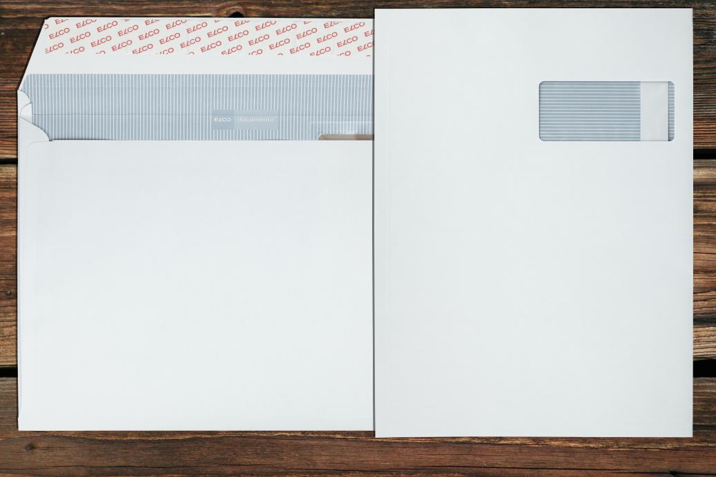 Faltenhüllen mit Fenster C4 239x324 mm Haftklebend Weiß 120 g/qm Falte 20 mm